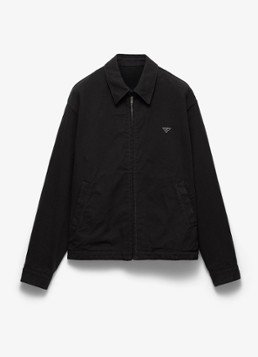Prada Heren Spijkerjas met steekzakken en logo in de kleur Donkergroen