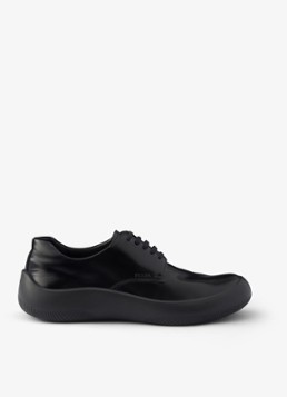 Prada Heren Veterschoen van leer in de kleur Zwart