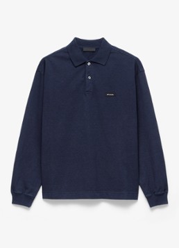 Prada Heren Regular fit polo met logo in de kleur Indigo