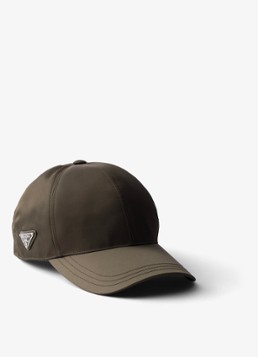 Prada Heren Re-Nylon baseball pet met logo in de kleur Legergroen
