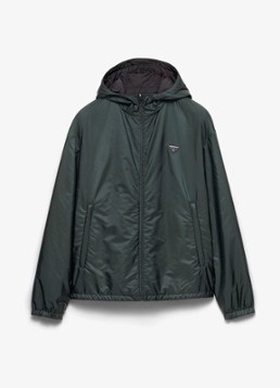 Prada Heren Reversible Re-Nylon jack met ritszakken in de kleur Donkergroen