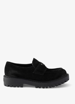 Prada Heren Loafer van kalfssuède in de kleur Zwart