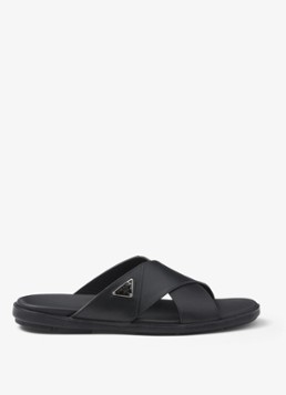 Prada Heren Sandaal van kalfsleer in de kleur Zwart