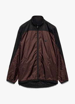 Prada Heren Re-Nylon reversible jack met logo in de kleur Bruin