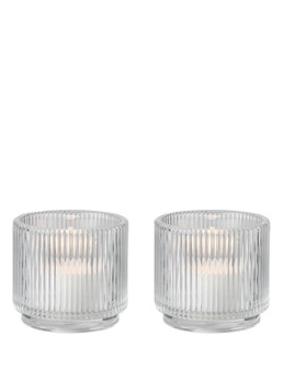 Stelton Pilastro waxinelichthouder 6 cm set van 2 Transparant - Deal