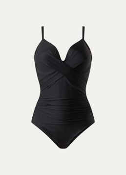 Miraclesuit Dames Rock Solid corrigerend badpak met plooidetail in de kleur Zwart, maat: 40