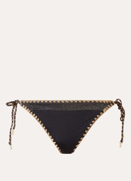 Banana Moon Dames Blika Nazca bikinislip met geknoopt detail en lurex in de kleur Zwart, maat: M