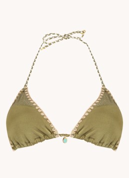 Banana Moon Dames Bosco Nazca triangel bikinitop met uitneembare vulling in de kleur Bronsgroen, maat: S