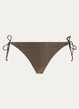 Banana Moon Dames Lina tanga bikinislip met lurex in de kleur Chocoladebruin, maat: L