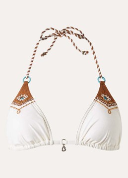 Banana Moon Dames Crico Mustang triangel bikinitop met kralendecoratie in de kleur Beige, maat: S