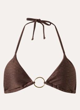 Banana Moon Dames Jotrao Calicari triangel bikinitop met lurex in de kleur Chocoladebruin, maat: S