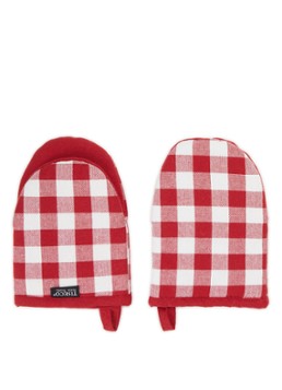 Tiseco Gingham ovenwant set van 2 Rood - Deal