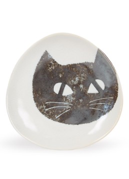Tokyo Design Studio Neko Maruke Cat gebaksbordje 14 cm Lichtgrijs - Deal