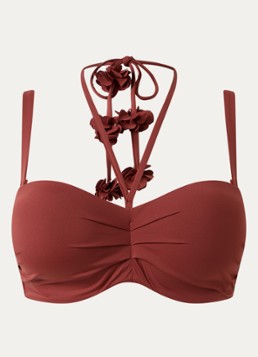 Cyell Dames Voorgevormde bandeau bikinitop met plooidetail in de kleur Steenrood, maat: B42