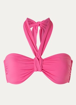 Seafolly Dames Sash bandeau bikinitop met afneembare halter in de kleur Roze, maat: 42