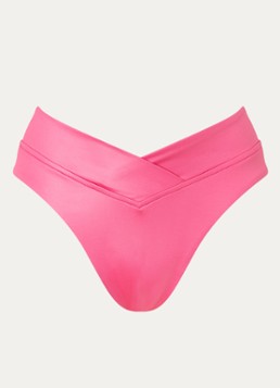 Seafolly Dames Soleil tanga bikinislip met glanzende finish in de kleur Roze, maat: 36