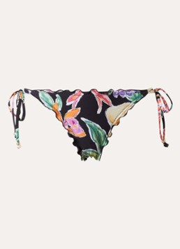 Seafolly Dames Brazilian bikinislip met bloemenprint in de kleur Zwart, maat: 42