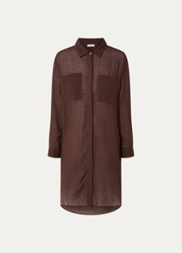 Seafolly Dames Mini blousejurk met borstzakken in de kleur Hazelnootbruin, maat: M