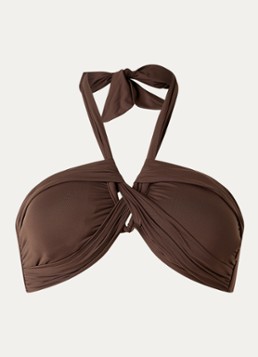 Seafolly Dames Voorgevormde halter bikinitop in de kleur Donkerbruin, maat: 42