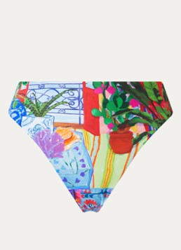 Seafolly Dames La Boca high waisted bikinislip met print in de kleur Blauw, maat: 36