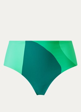 Seafolly Dames High waisted bikinislip met print in de kleur Zeegroen, maat: 36