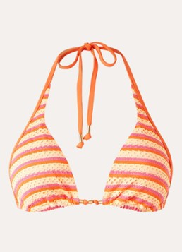 Seafolly Dames Slide triangel bikinitop met structuur in de kleur Oranjerood, maat: 40