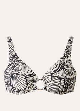 Seafolly Dames C Shells voorgevormde bikinitop met uitneembare vulling en print in de kleur Zwart, maat: 36
