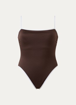 Seafolly Dames Badpak met uitneembare vulling in de kleur Chocoladebruin, maat: 42