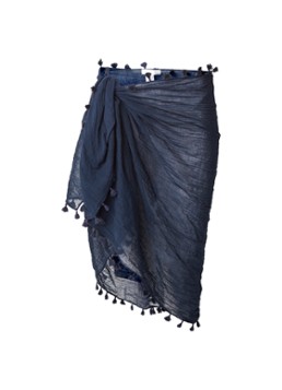 Seafolly Dames Pareo wikkelrok met franjes in de kleur Blauw, maat: 1size