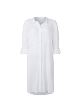Seafolly Dames Crinkle strandtuniek met verstelbare mouw in de kleur Wit, maat: S