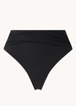 Seafolly Dames Collective high waisted bikinislip met plooidetail in de kleur Zwart, maat: 36