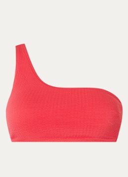 Seafolly Dames One shoulder bikinitop met uitneembare vulling en structuur in de kleur Rood, maat: 38