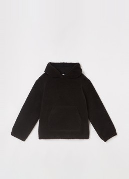 Burberry Jongens Graysen hoodie van teddy met steekzakken in de kleur Zwart, maat: 140