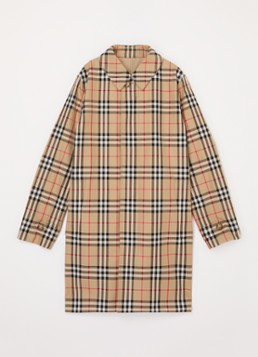 Burberry Jongens Braxton reversible trenchcoat met ruitdessin in de kleur Beige, maat: 128
