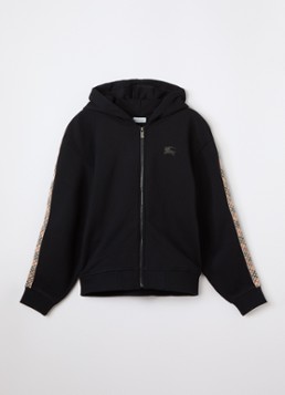 Burberry Jongens Clyde sweatvest met logoborduring in de kleur Zwart, maat: 140