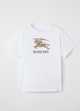 Burberry Jongens Cedar T-shirt met logoborduring in de kleur Wit, maat: 128