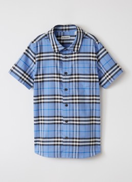 Burberry Jongens Owen overhemd met ruitdessin in de kleur Blauwgrijs, maat: 128