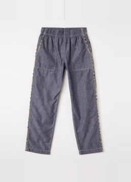 Burberry Jongens Loose fit broek van chambray in de kleur Blauw, maat: 164