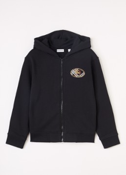 Burberry Jongens Clyde sweatvest met logo in de kleur Zwart, maat: 12Y=152
