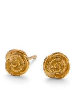Pernille Corydon Dames Small Rose oorknopjes verguld in de kleur Goud, maat: Small