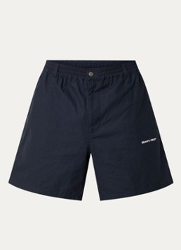 Bram's Fruit Heren Ribstop straight fit korte broek met steekzakken en logo in de kleur Donkerblauw, maat: M