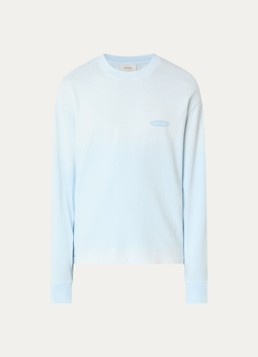 Bram's Fruit Heren Distressed longsleeve met logo- en backprint in de kleur Lichtblauw, maat: XL