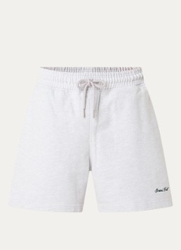 Bram's Fruit Heren Distressed Script loose fit korte broek met steekzakken in de kleur Grijsmele, maat: S