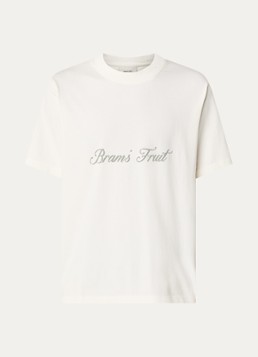 Bram's Fruit Heren Distressed T-shirt met logoprint in de kleur Creme, maat: S