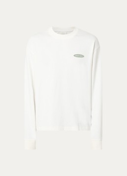 Bram's Fruit Heren Longsleeve met logo- en backprint in de kleur Gebroken wit, maat: S