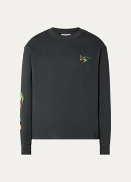 Bram's Fruit Heren Flora 2.0 longsleeve met print in de kleur Donkergrijs, maat: M
