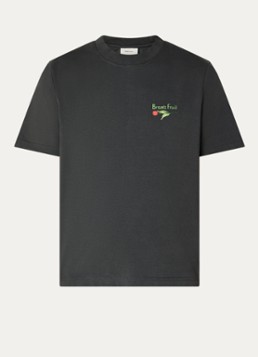 Bram's Fruit Heren Flora 2.0 T-shirt met logo- en backprint in de kleur Donkergrijs, maat: S