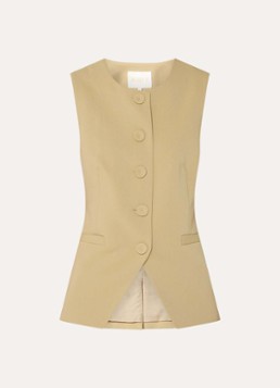 JOSH V Dames Kiro gilet met paspelzakken in de kleur Mosterd