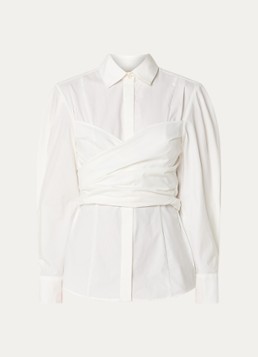 JOSH V Dames Luann blouse met gestrikt detail in de kleur Gebroken wit