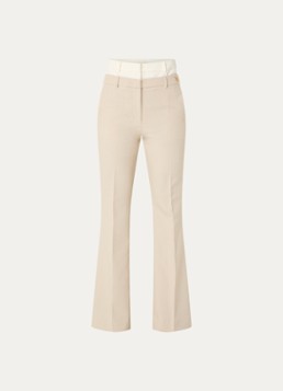 JOSH V Dames Liora high waist flared fit pantalon met steekzakken in de kleur Beige